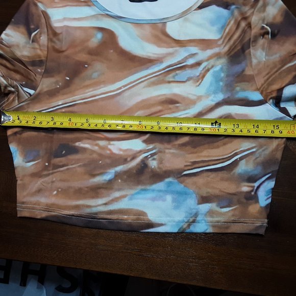 SALE NWOT Tie Dye Crop Tee Shirt Sz M - Picture 6 of 9